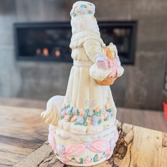 Vintage Victorian Musical Pastel Santa, Plays “White Christmas”, Porcelain 10.5” - Picture 8 of 13